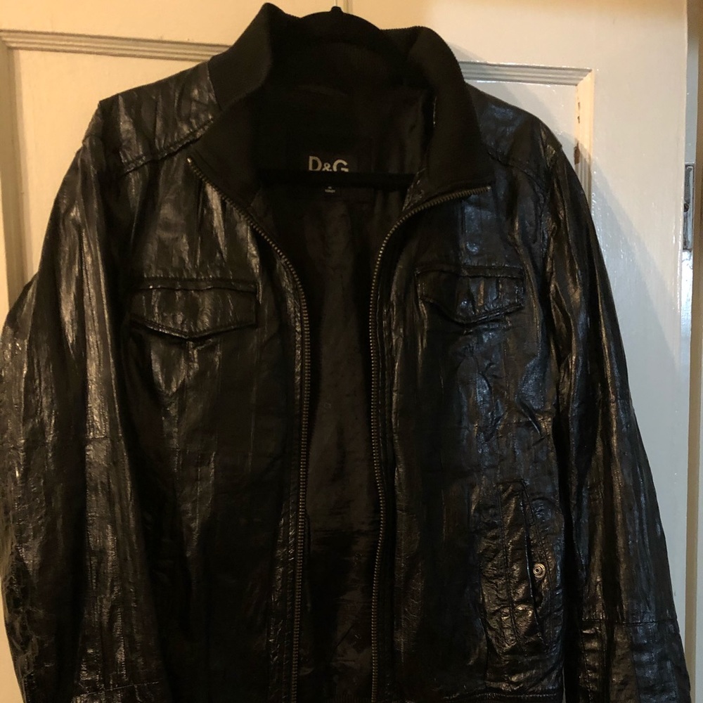 Dolce Gabbana Eel Skin Leather Jacket